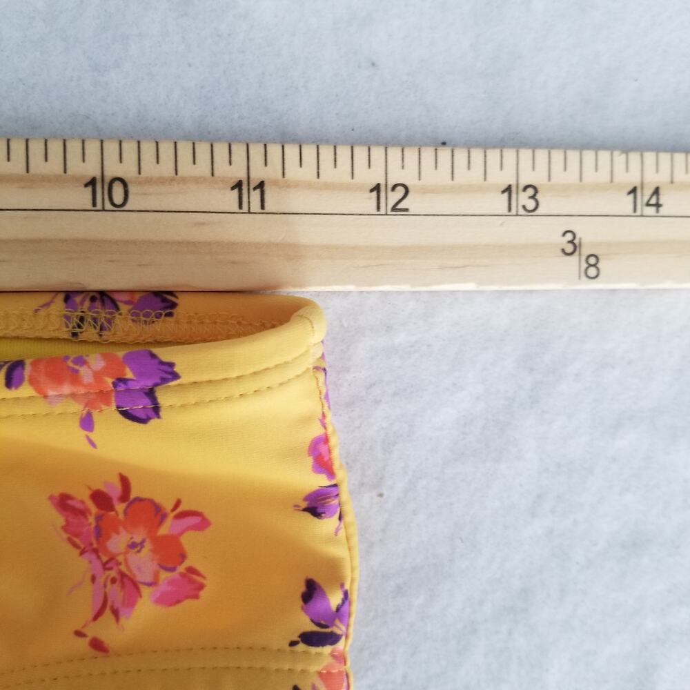 Sugar & Jade Girl's Standard Teen 2Pc Swimsuit Yellow Pink Floral, Sz M (10) - Picture 6 of 9